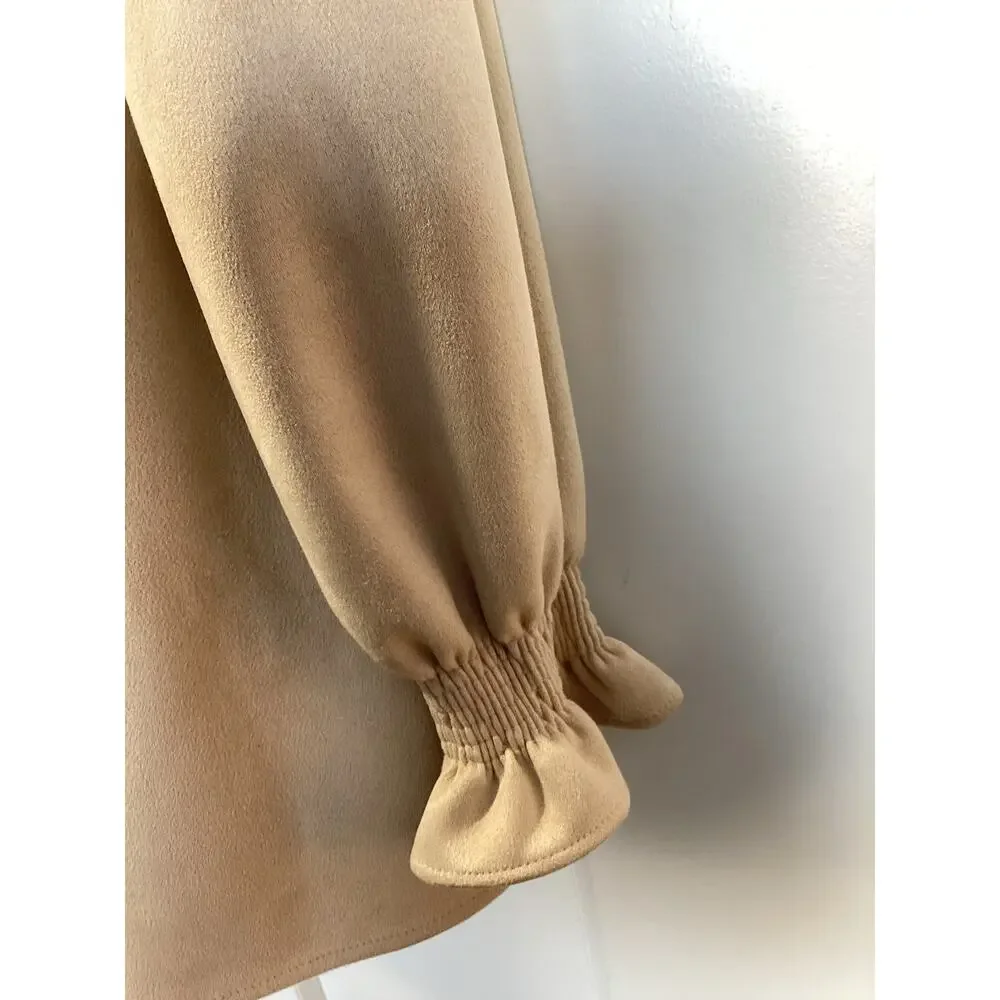 Tuckernuck Women's Bone Suede‎ Easton Swing Blouse Top Minimalist Beige Size XS